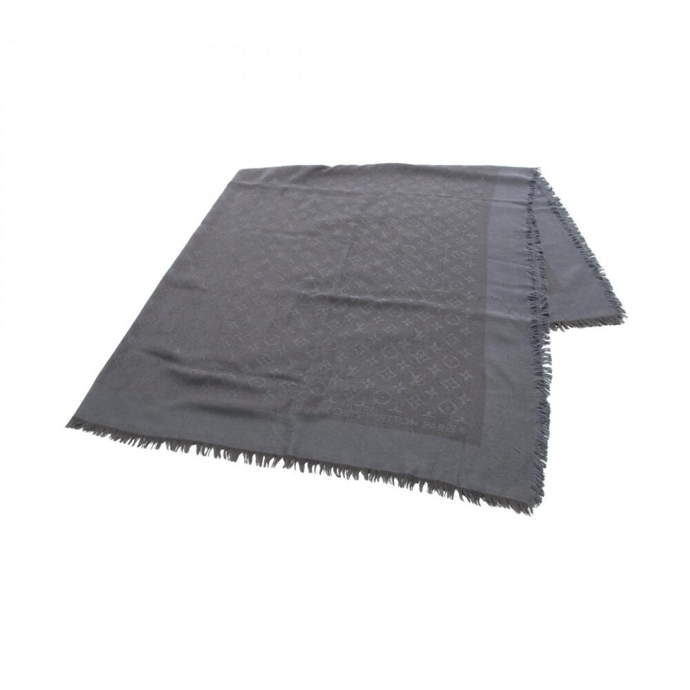 Louis Vuitton Monogram Stole, Silk and Wool, Women's, Gray
